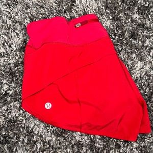Red LuluLemon Sped Up Shorts